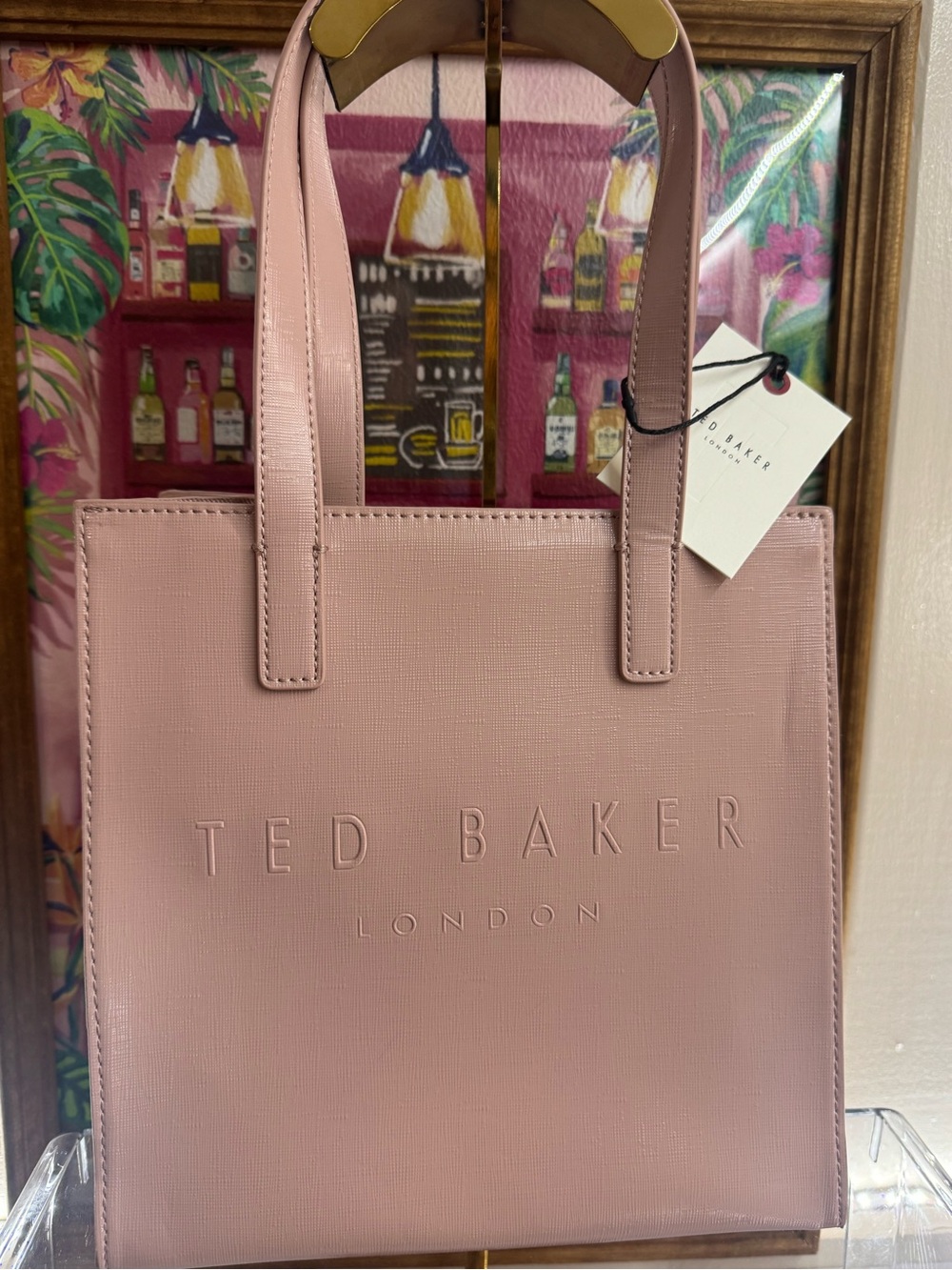 NWT Ted Baker Pink Leather Small Tote Bag